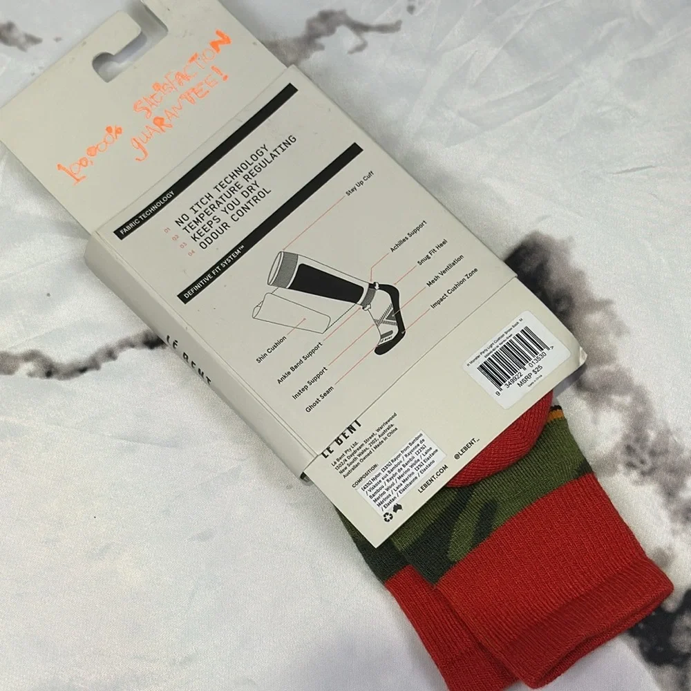 LeBent Monster Party Snow Socks Kid Light Cushion Merino Wool Blend Kombu Green